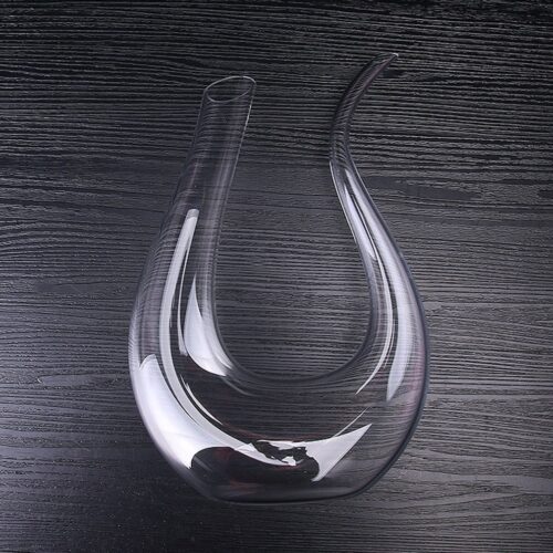 Elegant Crystal U-Shaped Horn Wine Decanter