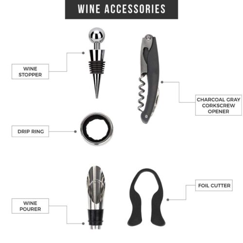 5 Piece Deluxe Wine Opener & Accessories Gift Set