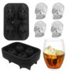 Skull Whiskey Decanter Set with Wooden Base