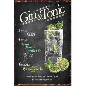Gin and Tonic Retro Vintage Metal Sign