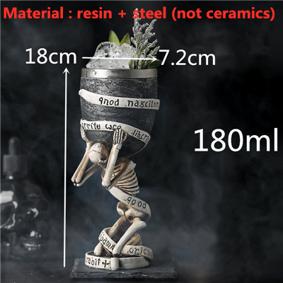 Skeleton Holding Barrel Resin Mug
