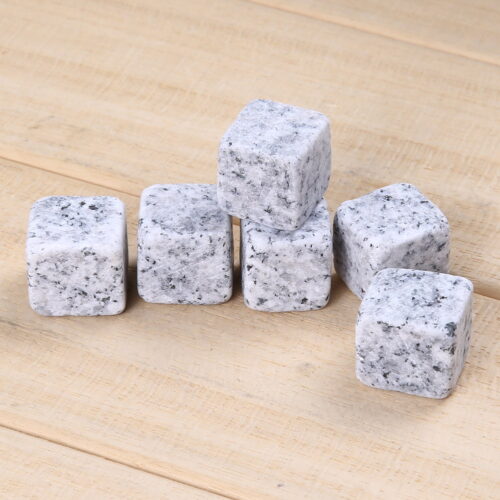 6 Piece Natural Granite Whiskey Stone Rock Cubes