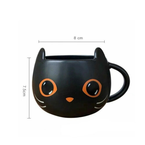 Halloween Black Cat Cup With Witch Hat