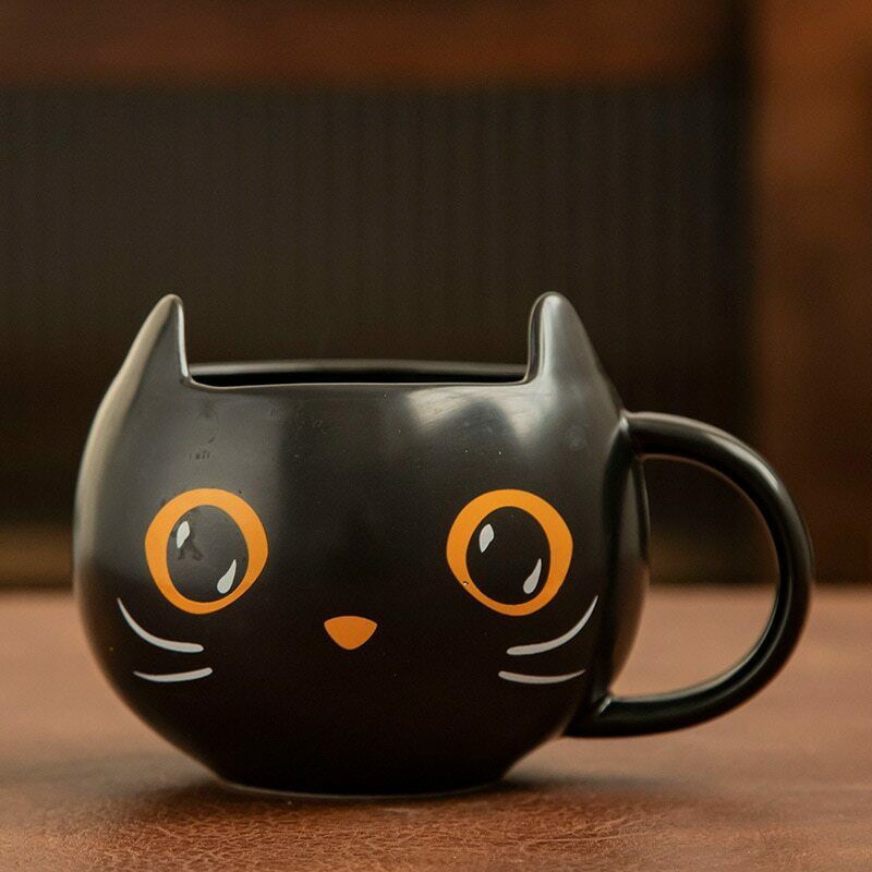 1198662904 1 - Halloween Black Cat Cup With Witch Hat