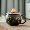 Halloween Black Cat Cup With Witch Hat 3