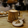 Handmade Tree Shaped Stoneware Coffee Cup 1